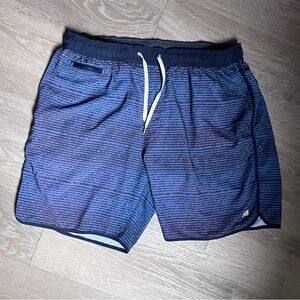 Vuori Banks Men’s Athletic Shorts Size XXL Blue Elastic Waist Drawstring